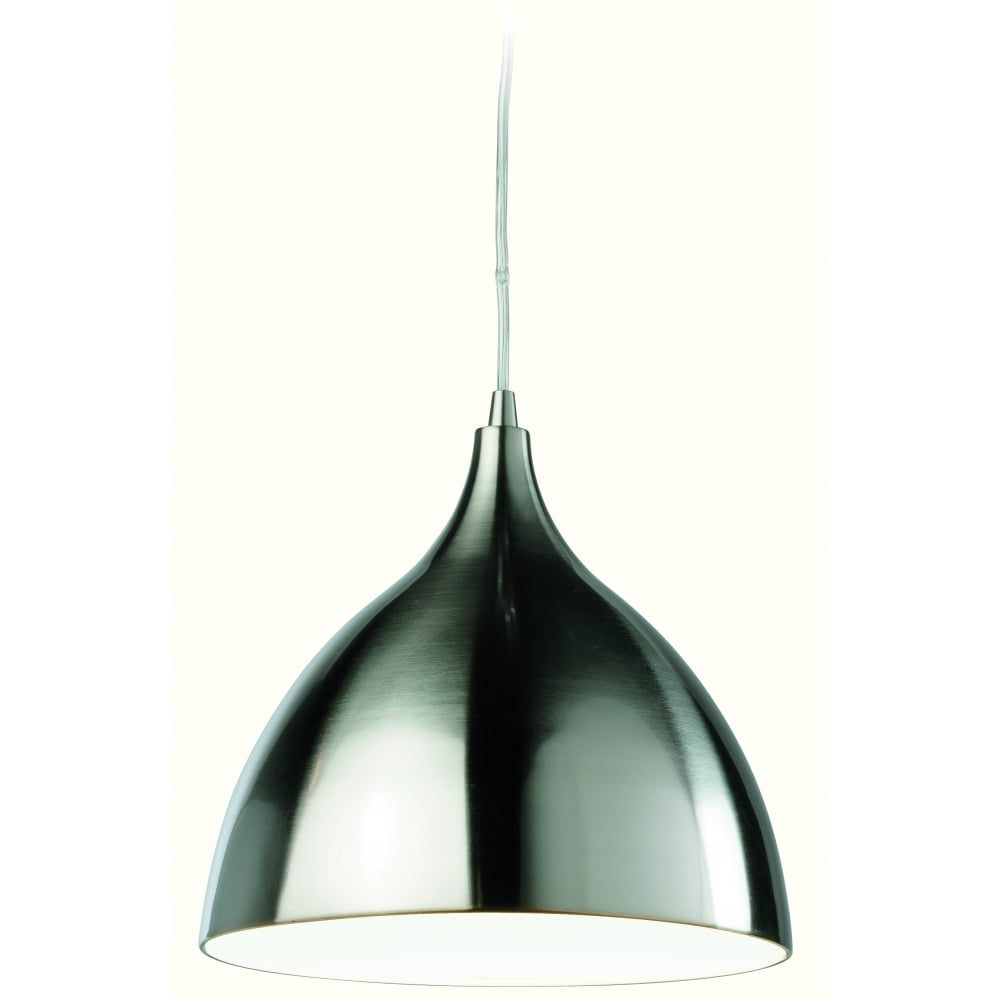 Contemporary Bistro Brushed Steel Ceiling Pendant Light