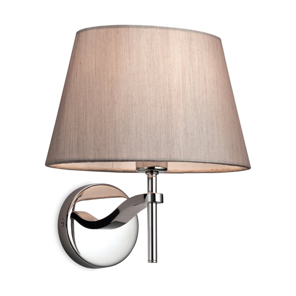 Sleek Tapered Chrome Wall Sconce with Oyster Shade