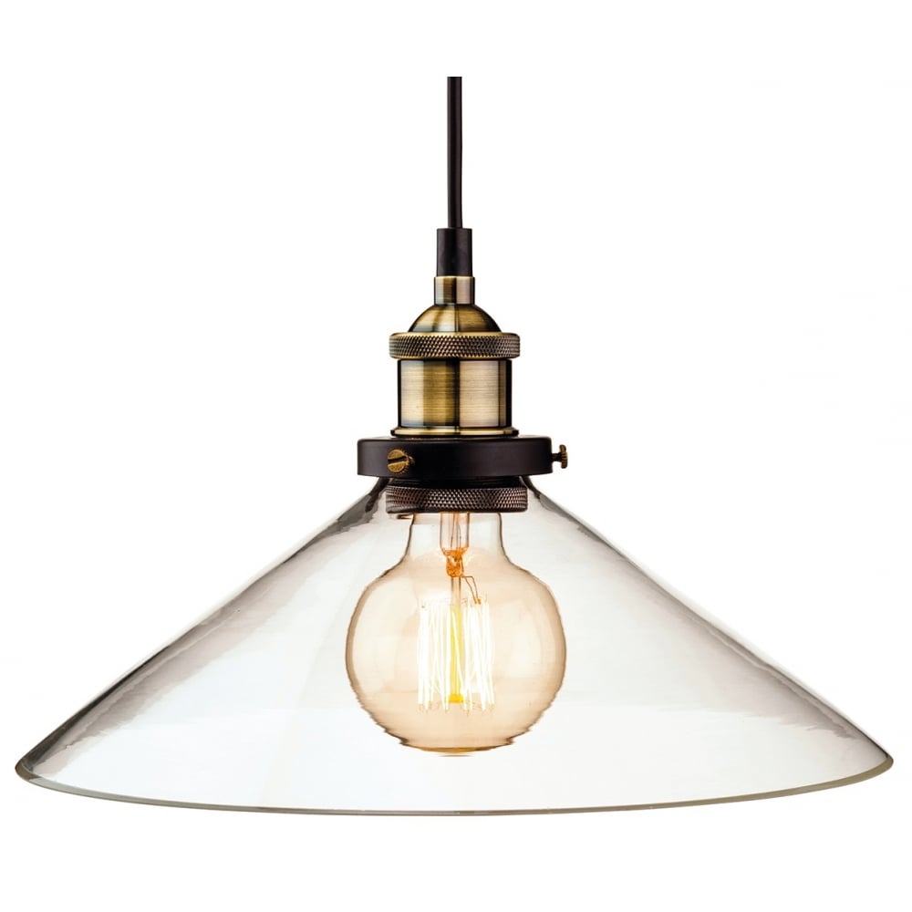 Vintage Horizon Brass Fisherman Pendant Ceiling Light