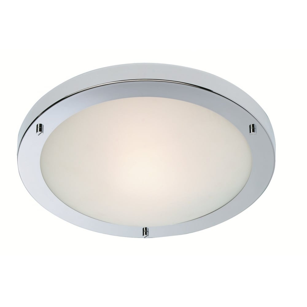 Sleek Chrome and Opal Glass LED Flush Ceiling Light Fixture