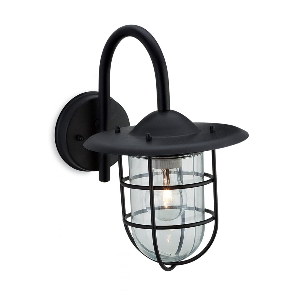 Sleek Black Modern Outdoor Wall Lantern Light