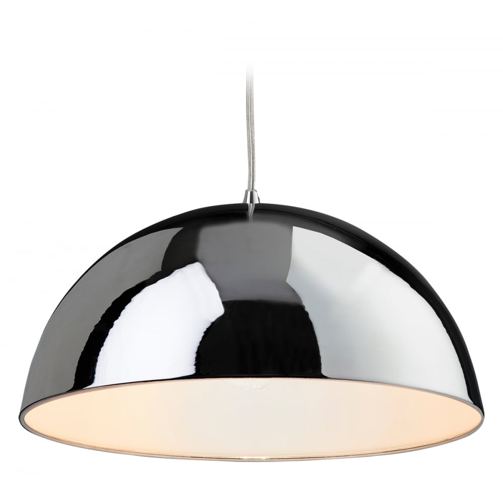 Retro Bistro Polished Chrome Pendant Ceiling Light Fixture