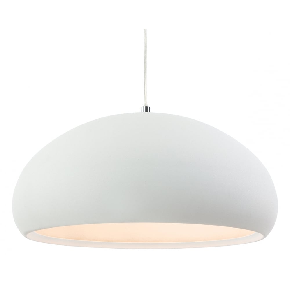 Herculean Modern White Rough Sand Dome Pendant Ceiling Light Fixture