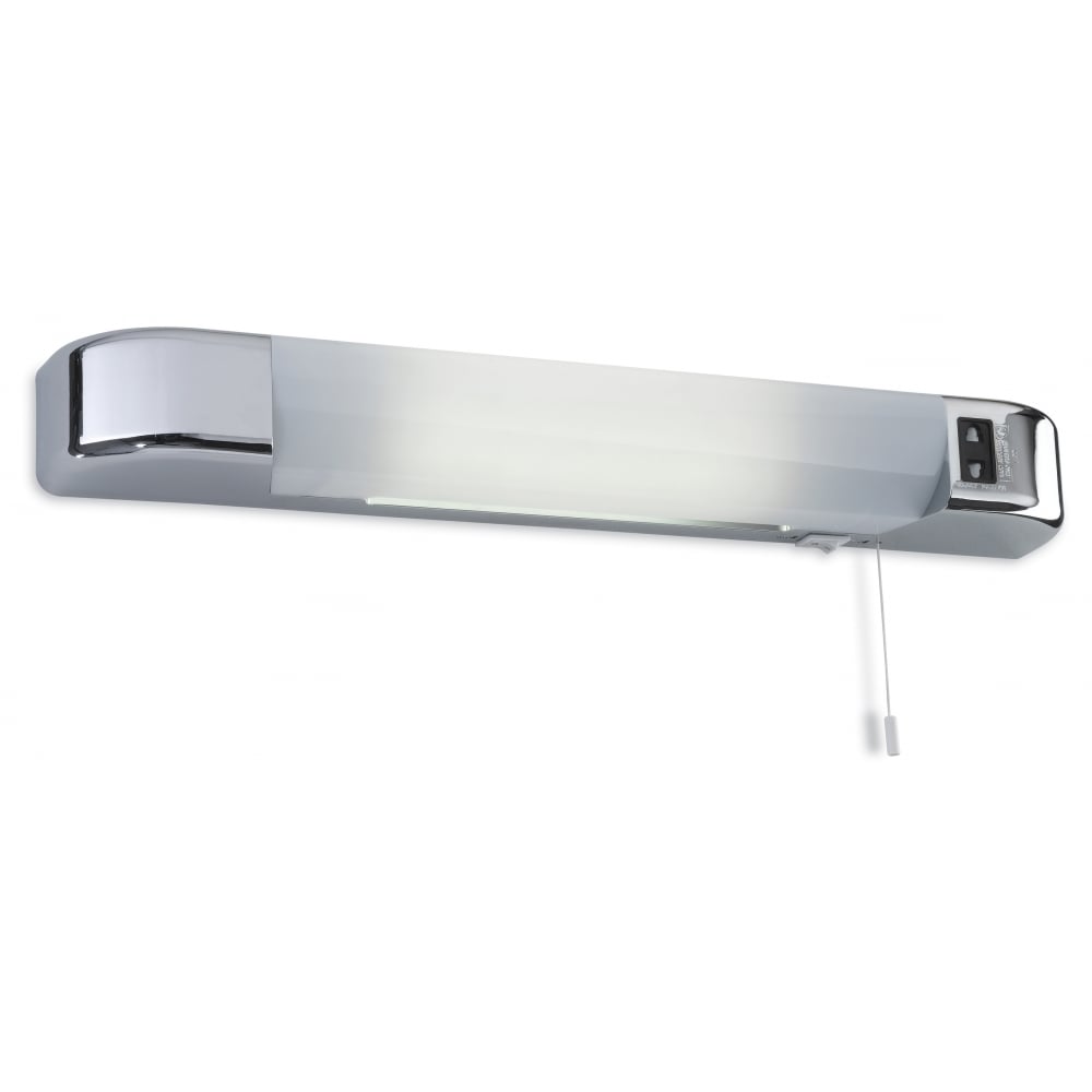 Sleek Chrome Modern Bathroom Shaver Light with Switch and Dual Voltage
