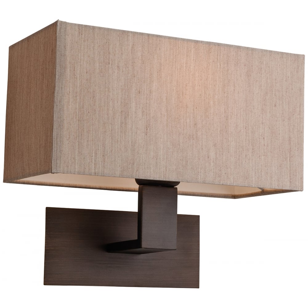Sleek Taper Bronze Wall Sconce with Oyster Shade