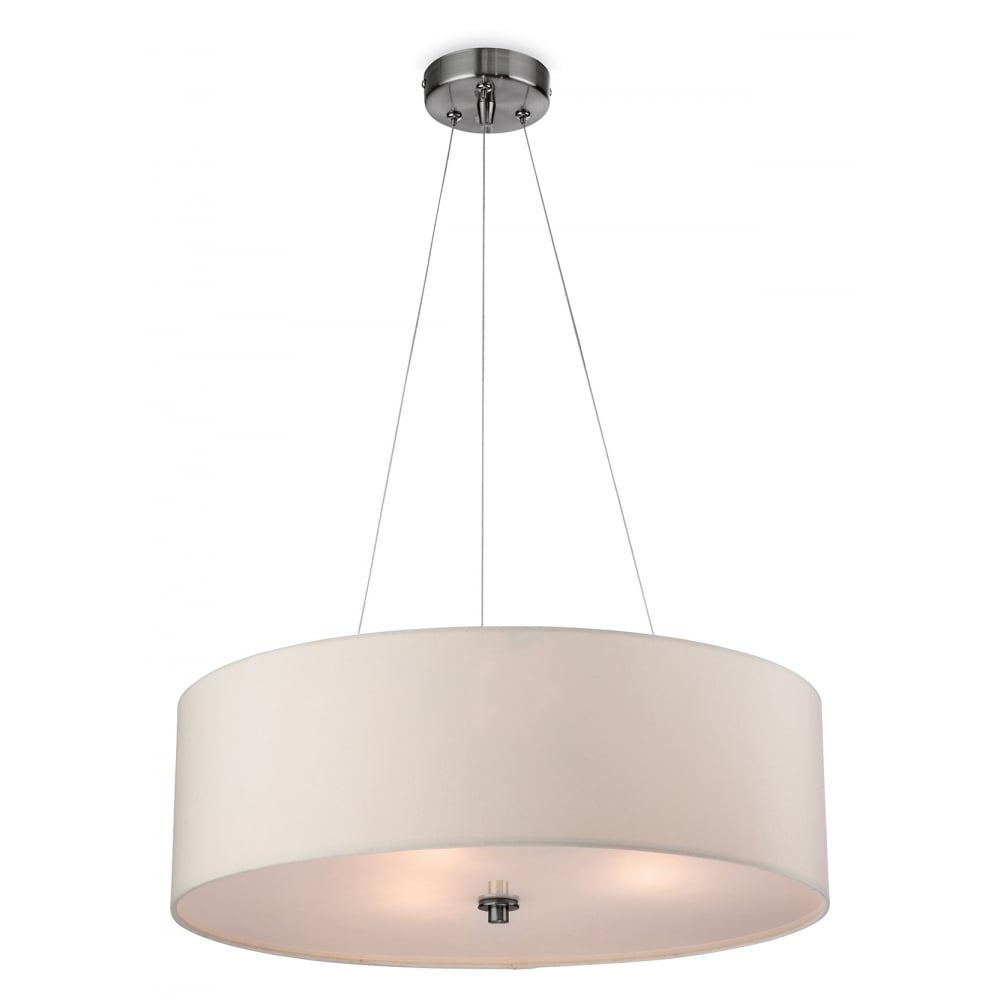 Contemporary Cream Drum Pendant Ceiling Light Fixture