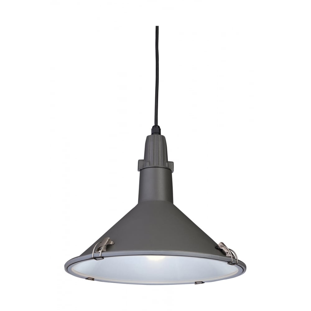 Scandinavian Anthracite Outdoor Pendant Light – Modern Industrial Grey Design