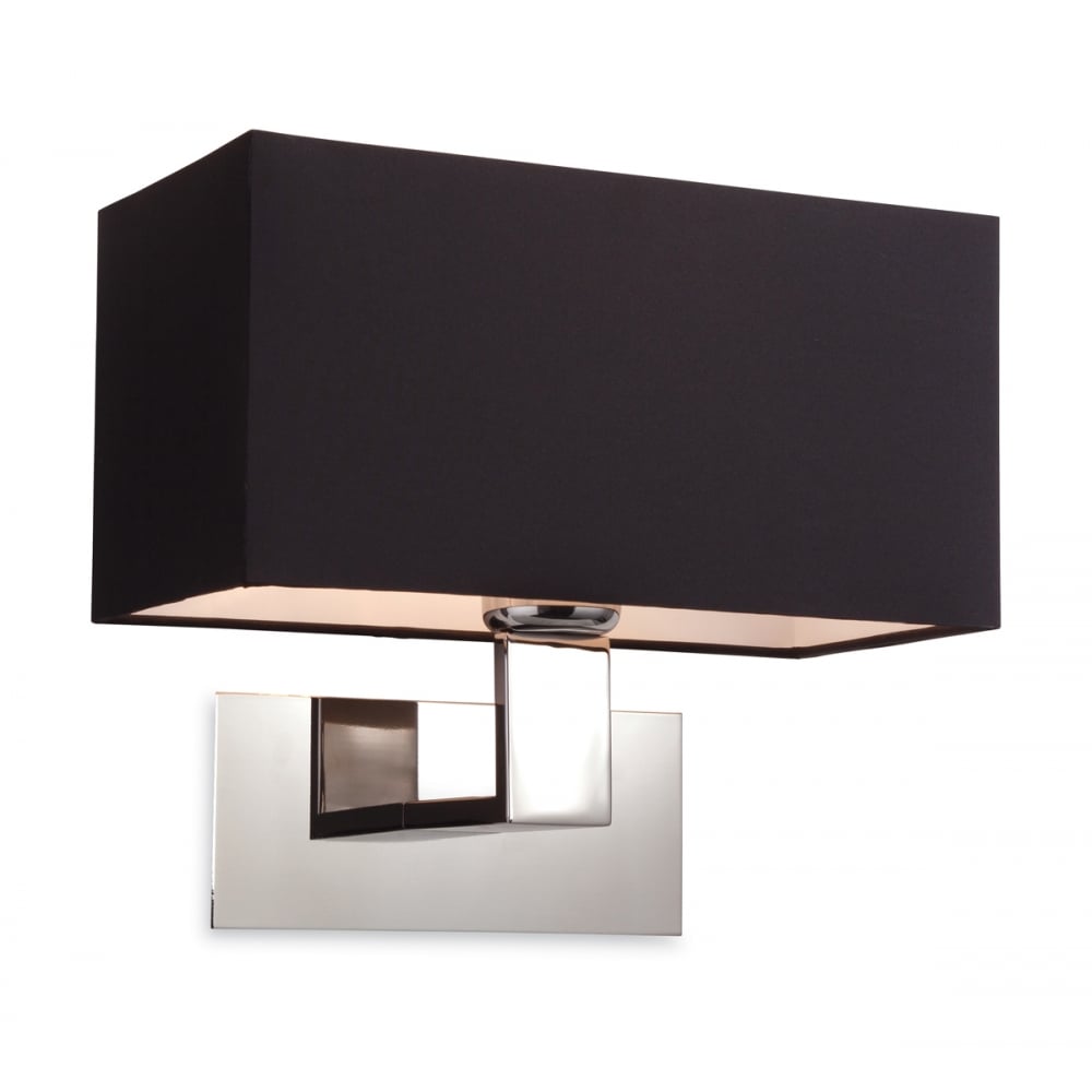 Sleek Chrome Taper Wall Sconce with Black Shade