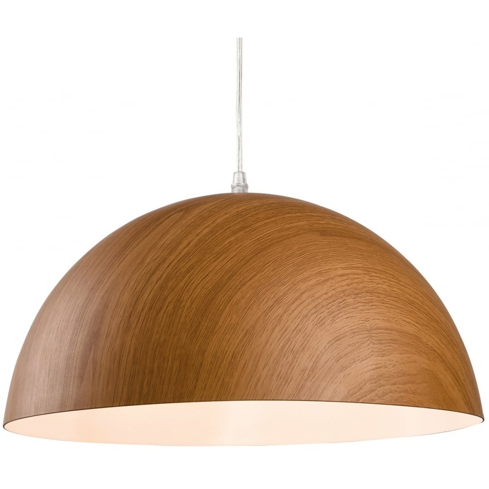 Rustic Haven Brown Wood Dome Pendant Ceiling Light