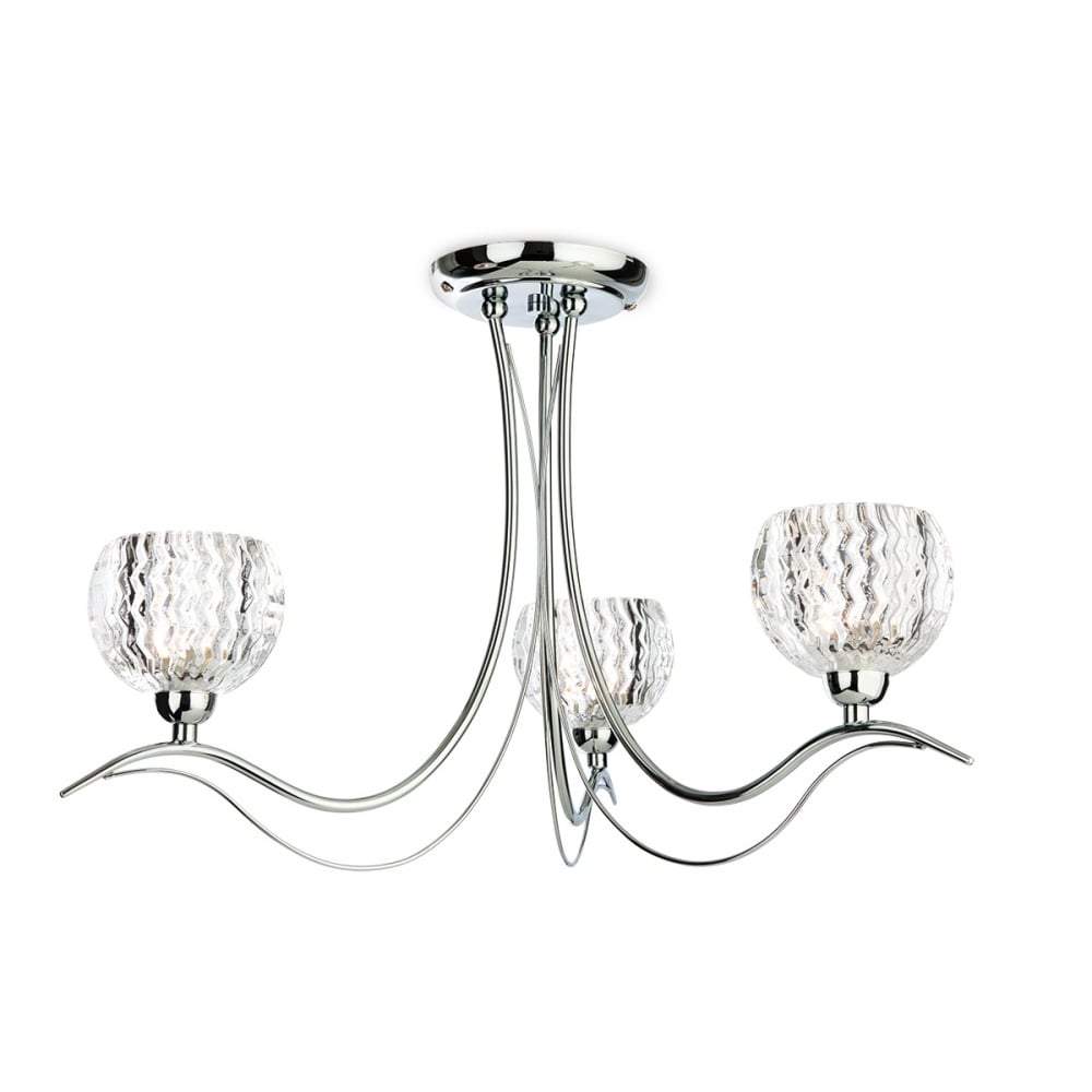 Modern Floral Chrome Multi-Arm Chandelier
