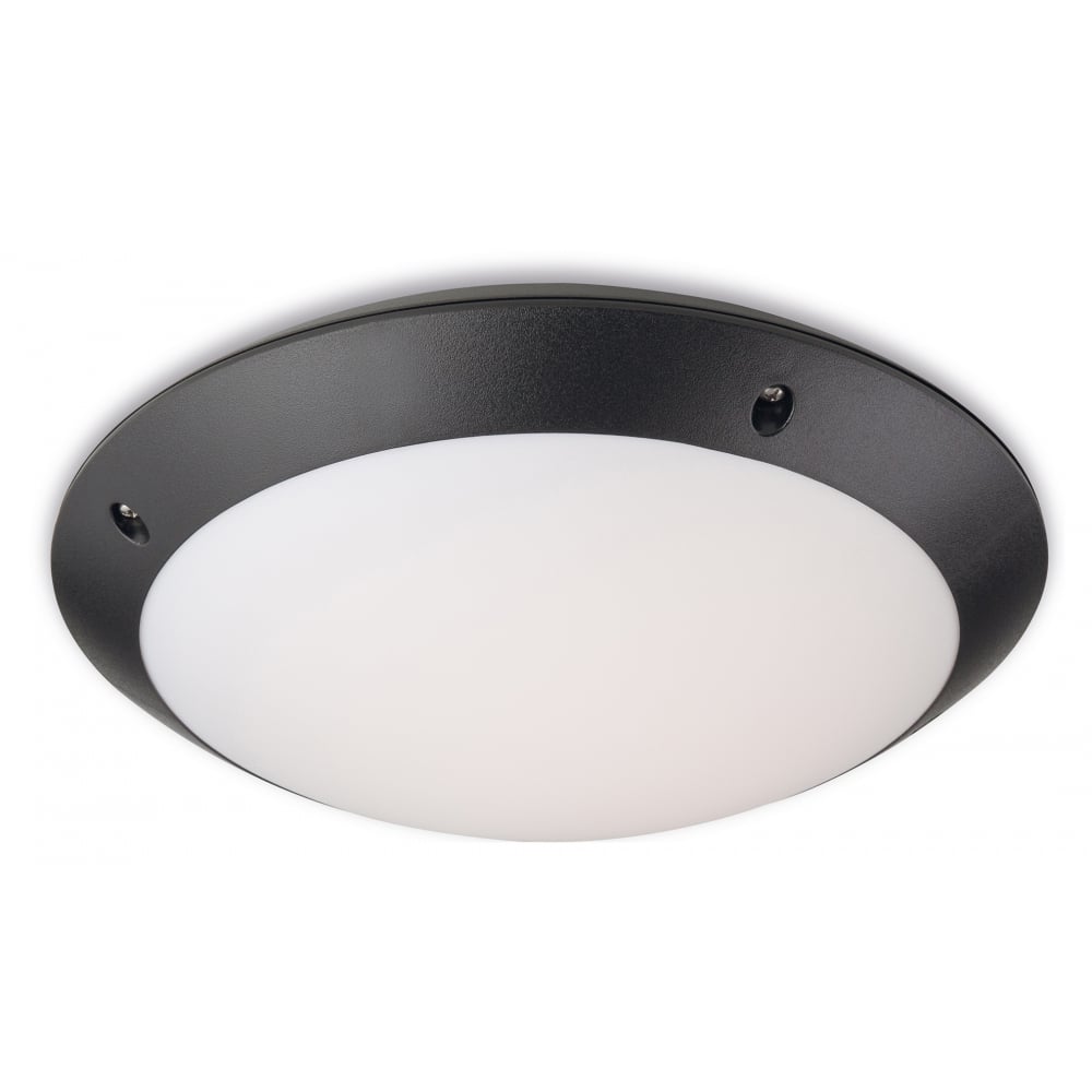 Echo Flush 24W LED Motion Sensor Ceiling Light in Black with Cool White Diffuser