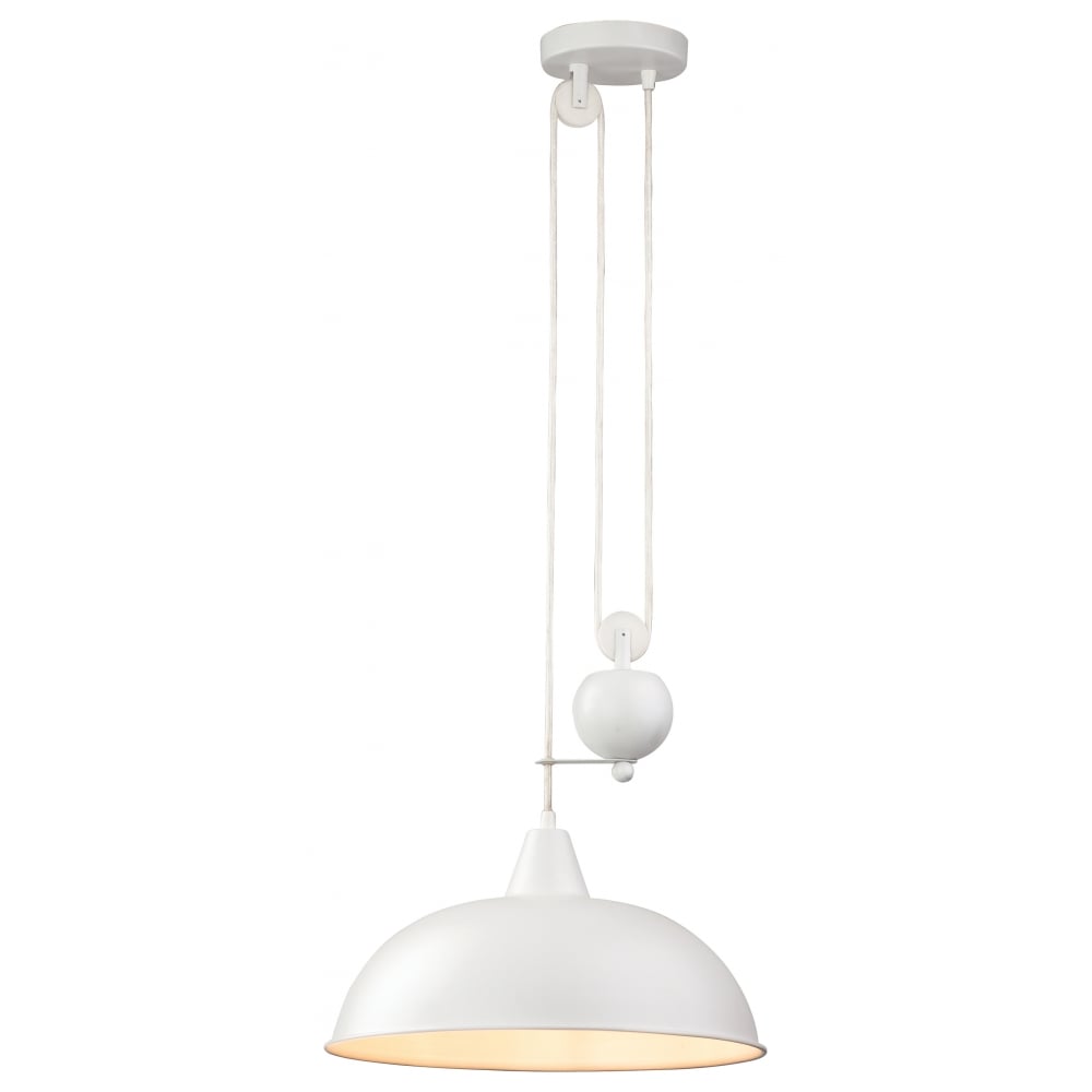 Sleek White Dome Ceiling Pendant Light Fixture
