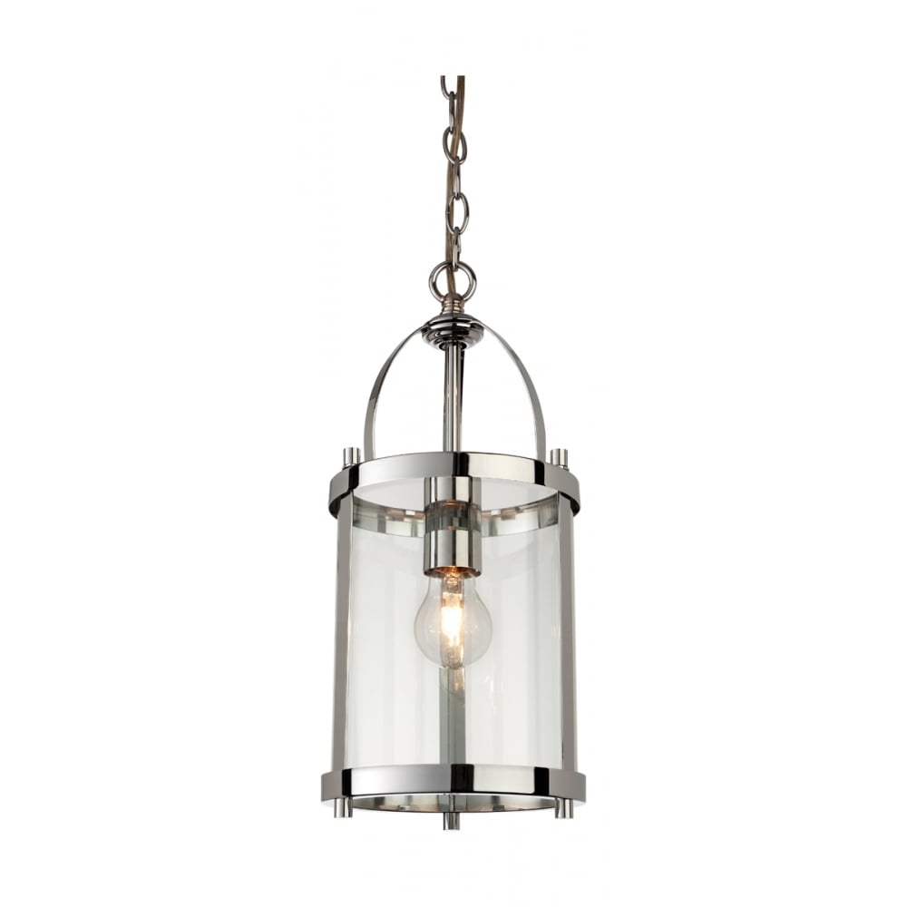Modern Chrome Pendant Lantern Light Fixture