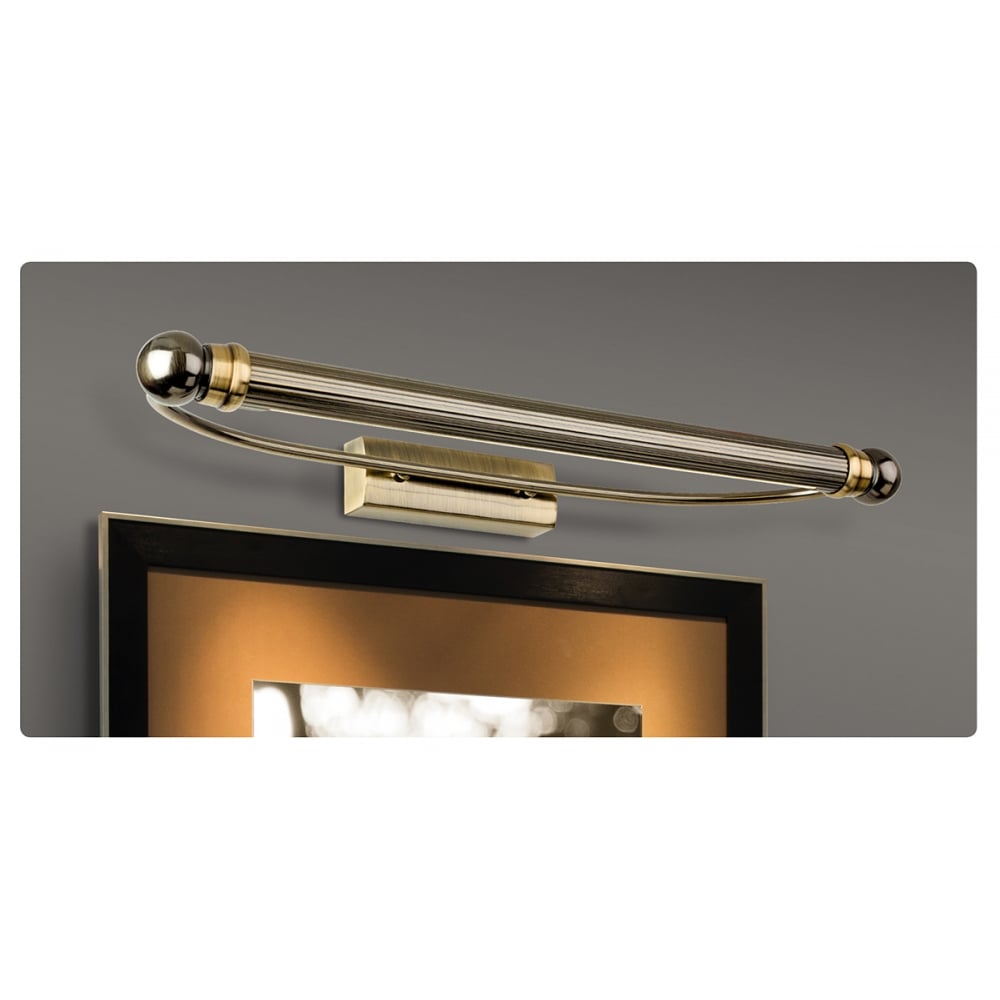 Elegant Antique Brass LED Art Display Light (545mm)