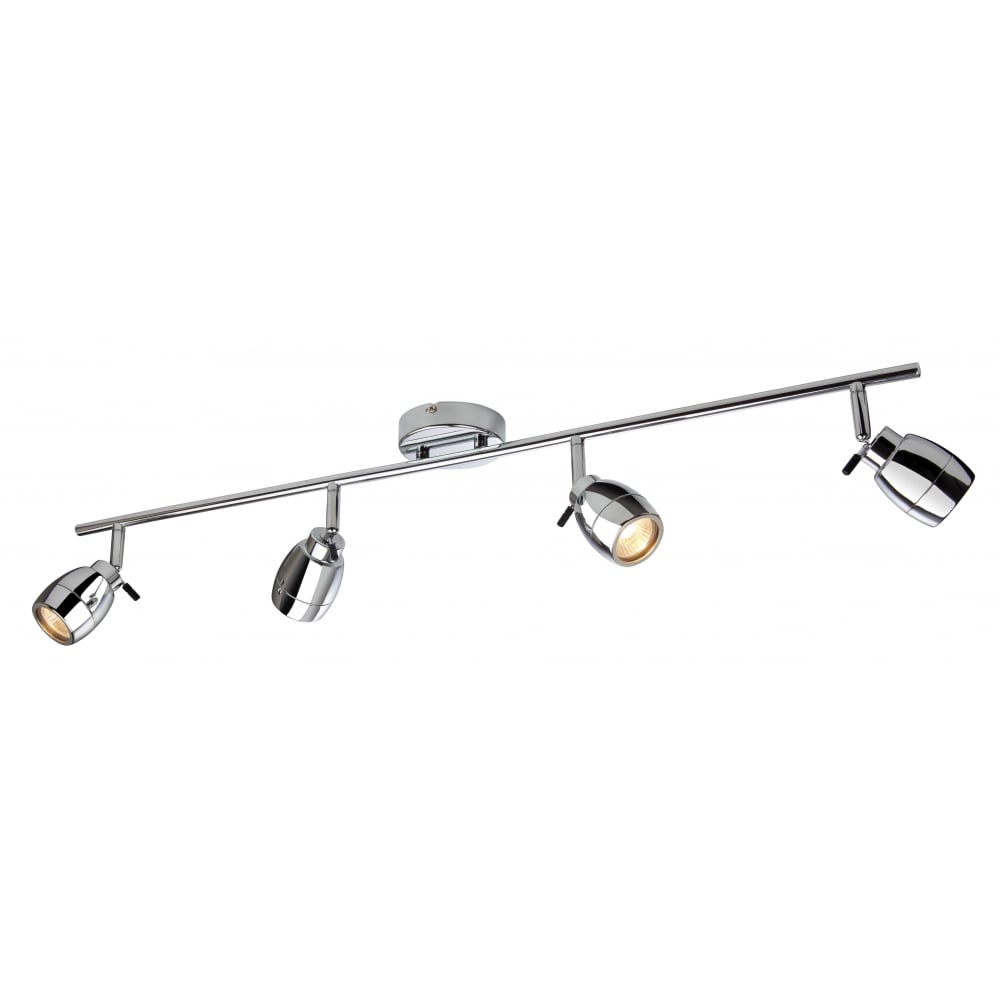 Sleek Chrome Bathroom Spotlight Bar with Energy-Saving Halogen Lamps