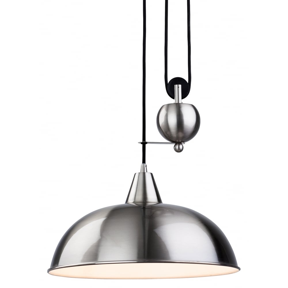 Sleek Brushed Steel Dome Pendant Light for Modern Spaces
