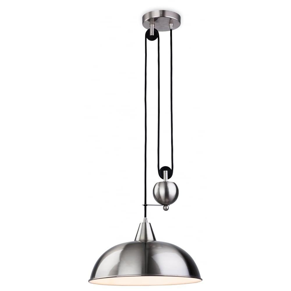 Sleek Brushed Steel Dome Pendant Light for Modern Spaces