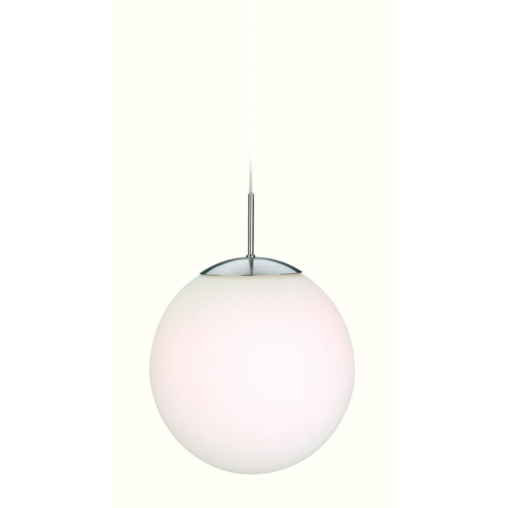 Contemporary Orbital Chrome and Opal Glass Ceiling Pendant Light