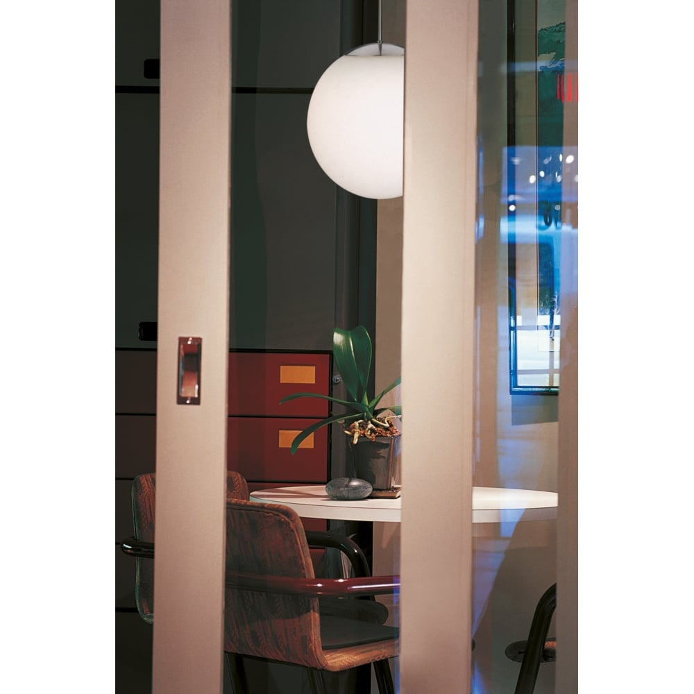 Contemporary Orbital Chrome and Opal Glass Ceiling Pendant Light