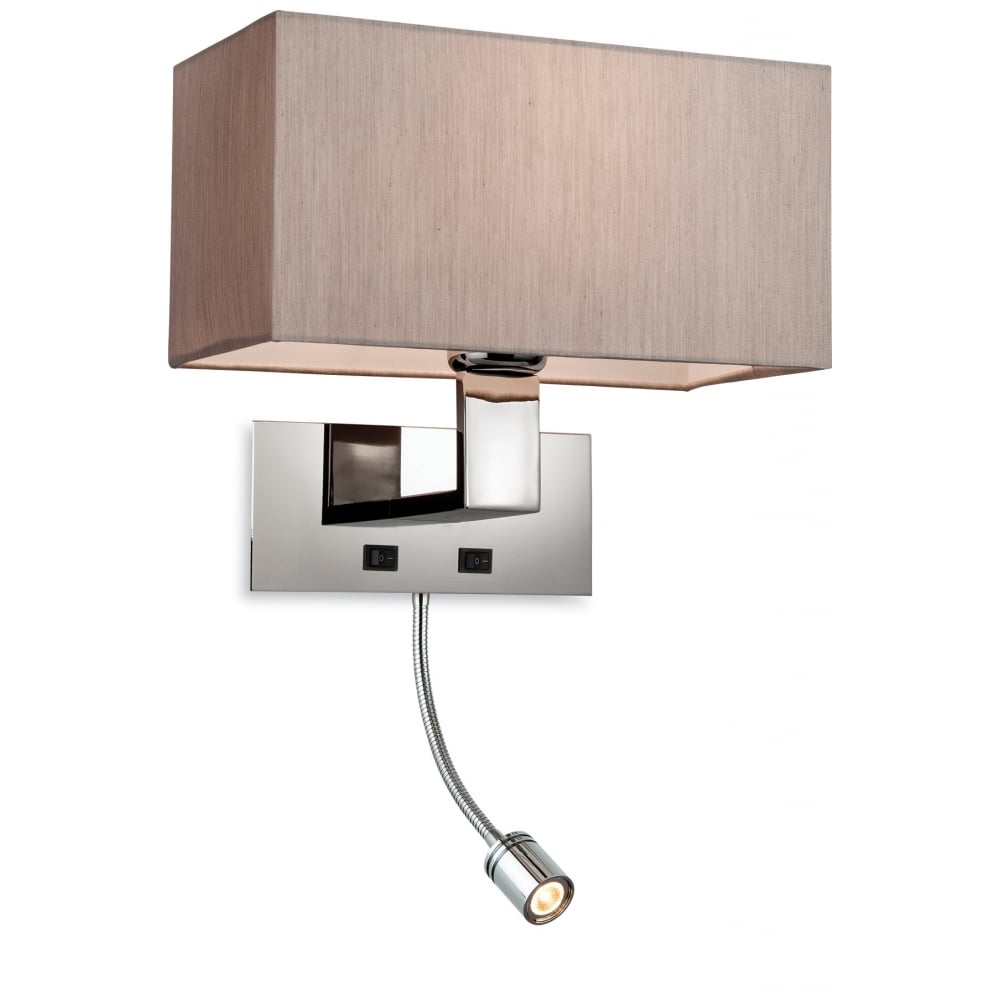 Sleek Modern Chrome Wall Sconce with Adjustable Reading Light