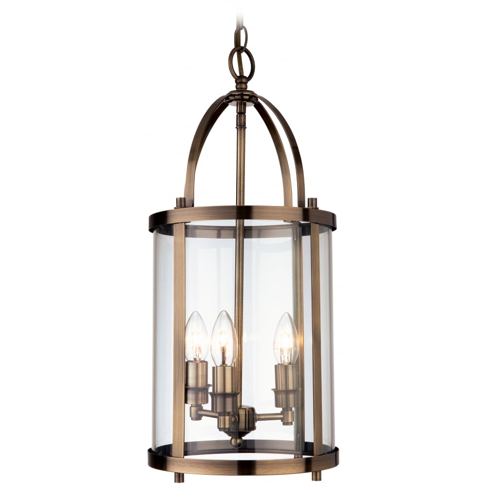 Vintage Brass Lantern Pendant Light Fixture