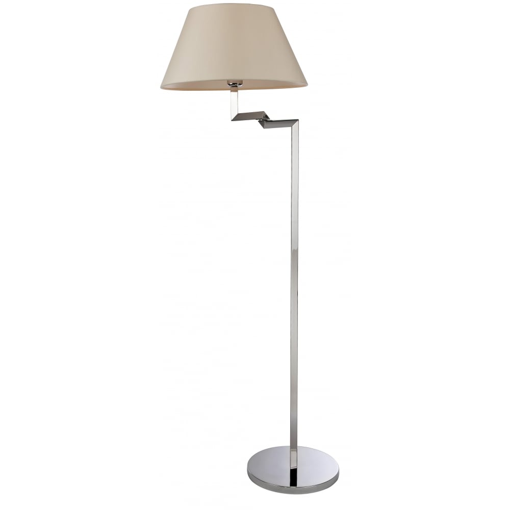 Elegant Chrome Adjustable Floor Lamp with Cream Shade