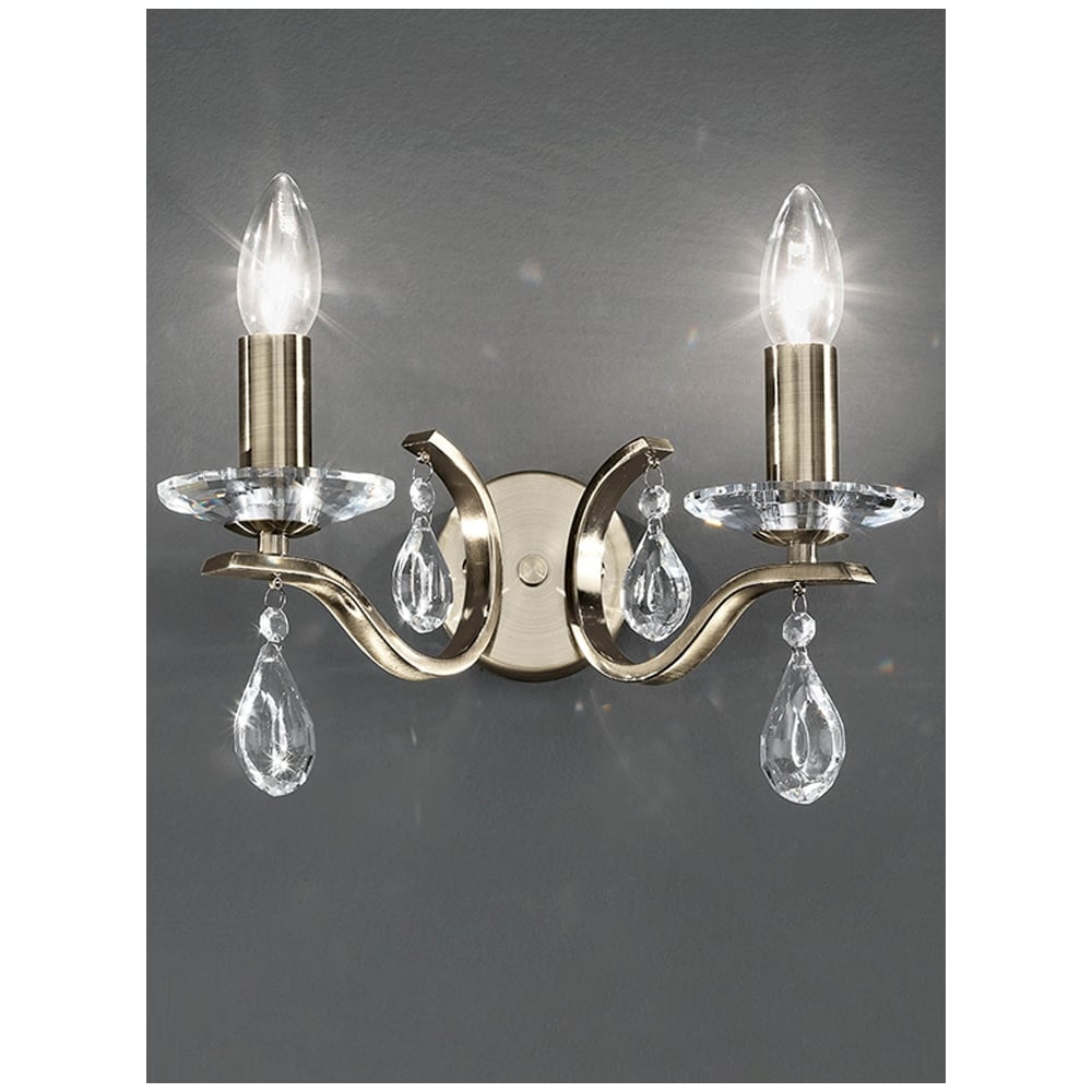 Bronze Elegance Crystal Twin Wall Sconce
