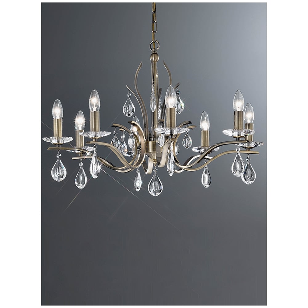 Elegant Shimmer 8-Light Bronze Crystal Chandelier
