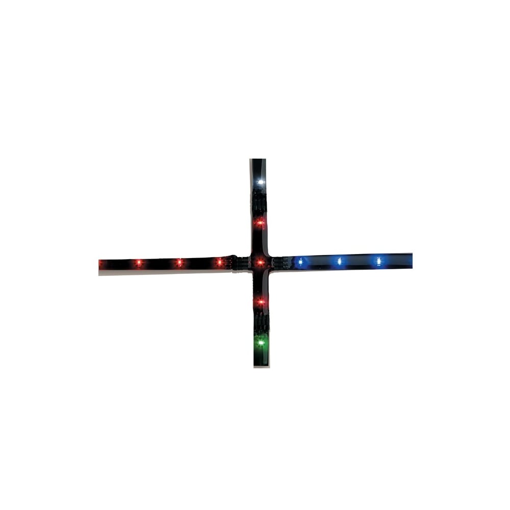 Modern Inline Multicolor LED Cross Strip Light - Red, White, Blue, Green
