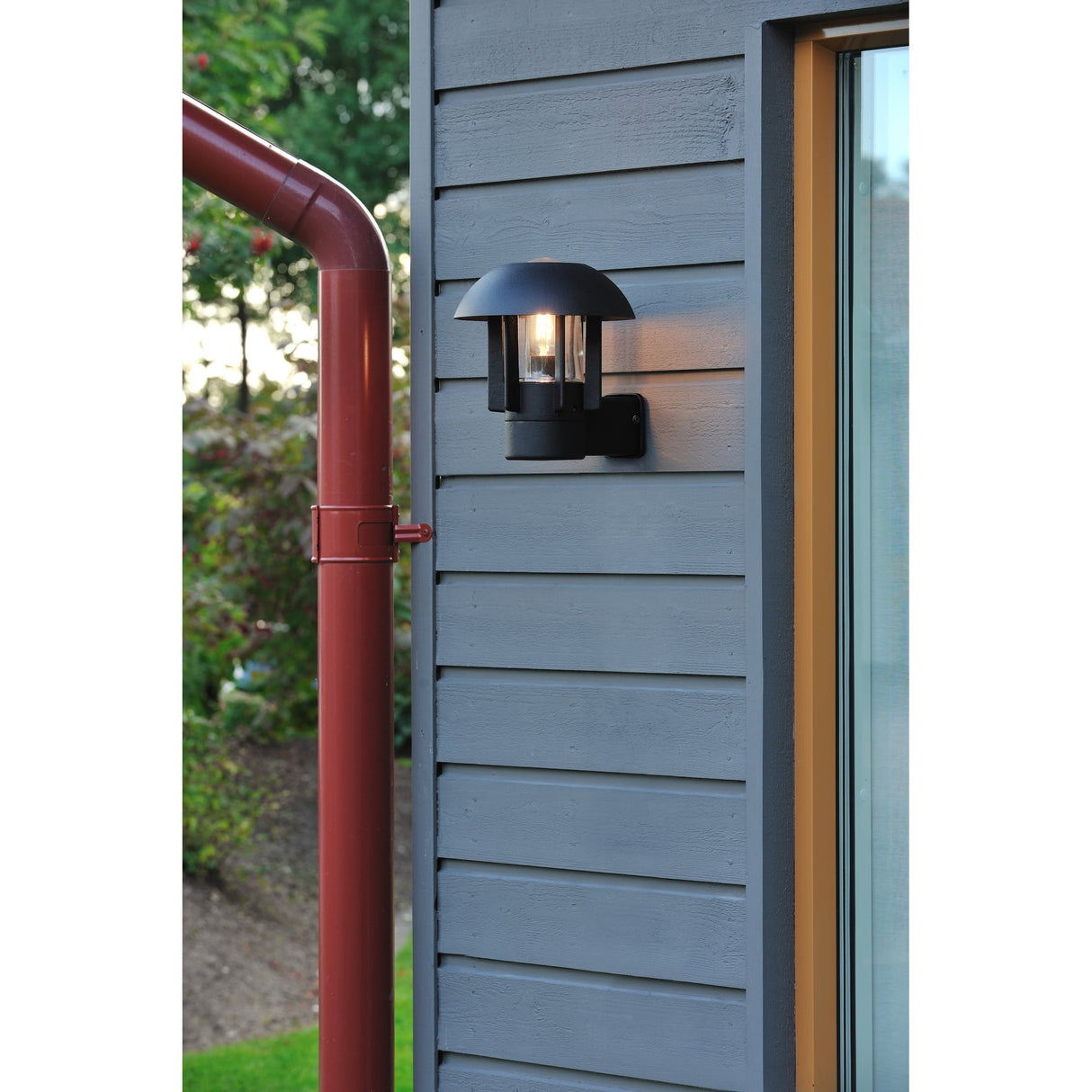Heimdal Matte Black Outdoor Wall Lantern Light