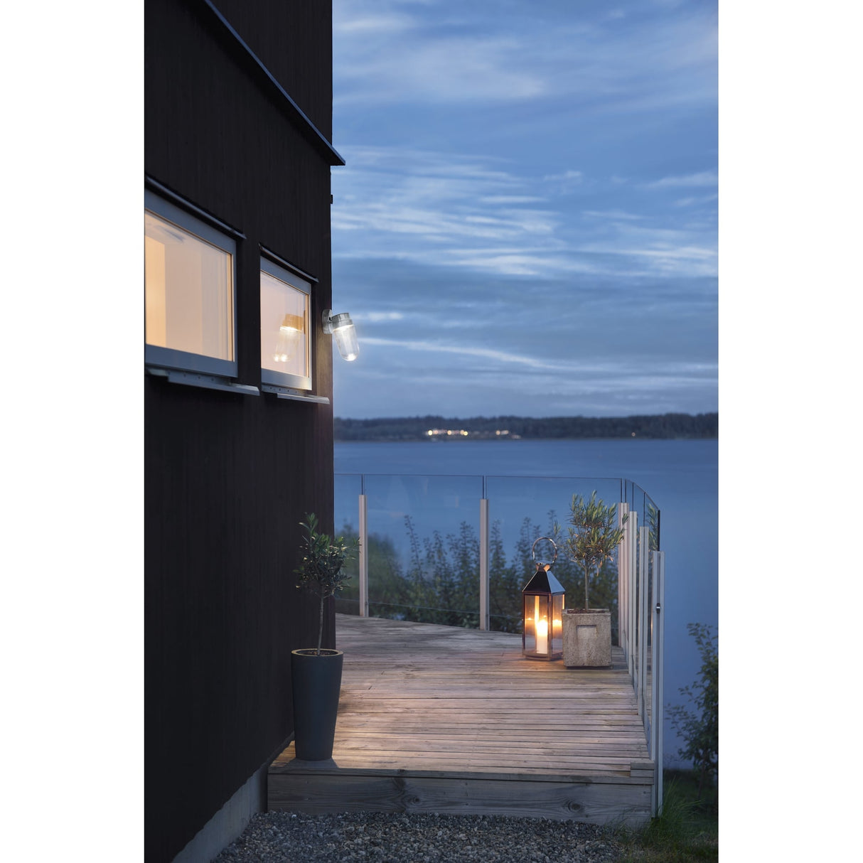 Vega 8W LED Galvanized Outdoor Wall Sconce with Clear Glass Lens