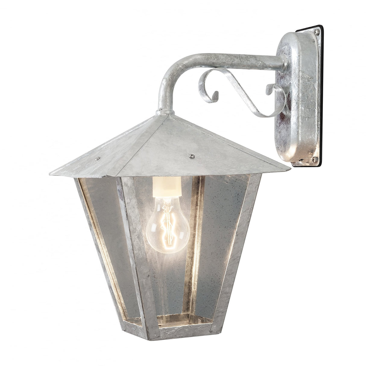 Benu Galvanized Victorian-Inspired Outdoor Wall Lantern