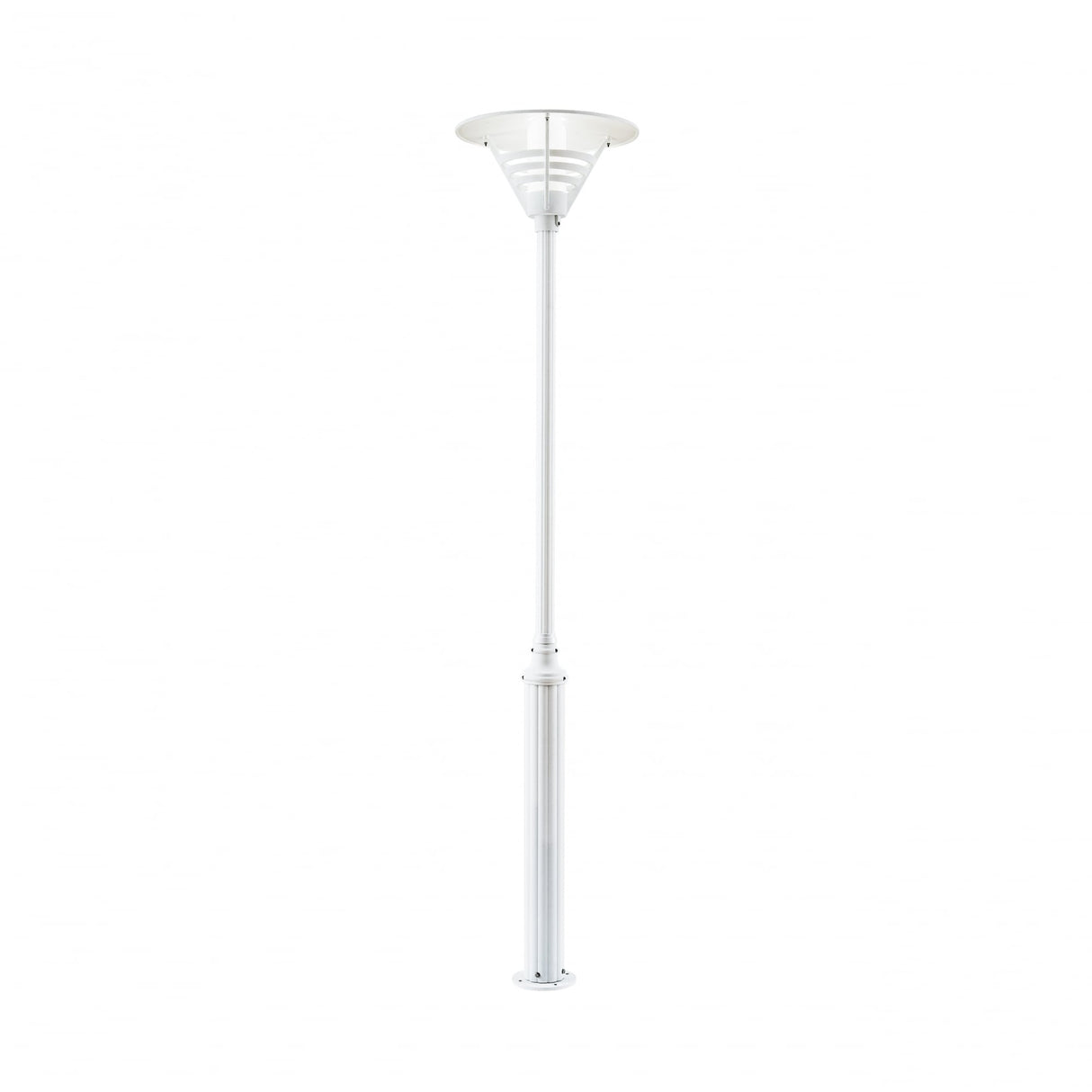 Elegant Gemini Matte White Outdoor Lantern with Pole