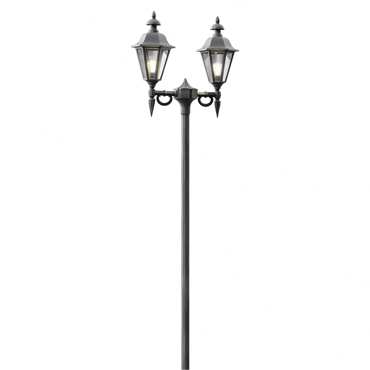 Elegant Pallas Double Lantern in Matte Black Finish
