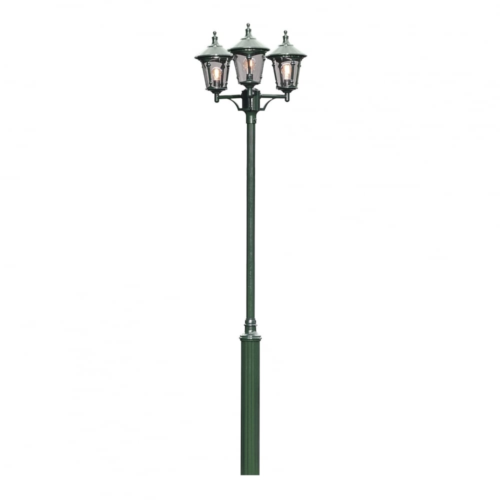 Virgo Green Triple Lantern Garden Light Fixture