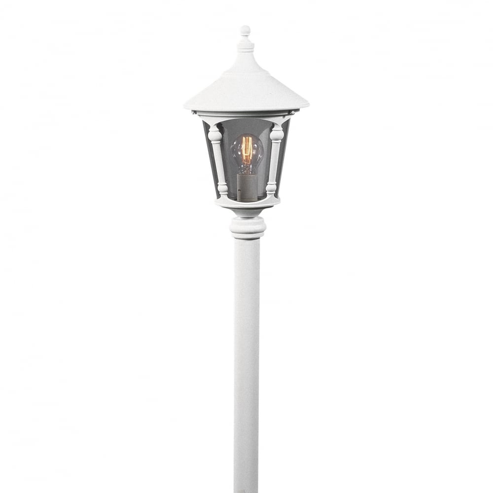 Elegant Matt White Virgo Pathway Lantern Head by Konstsmide