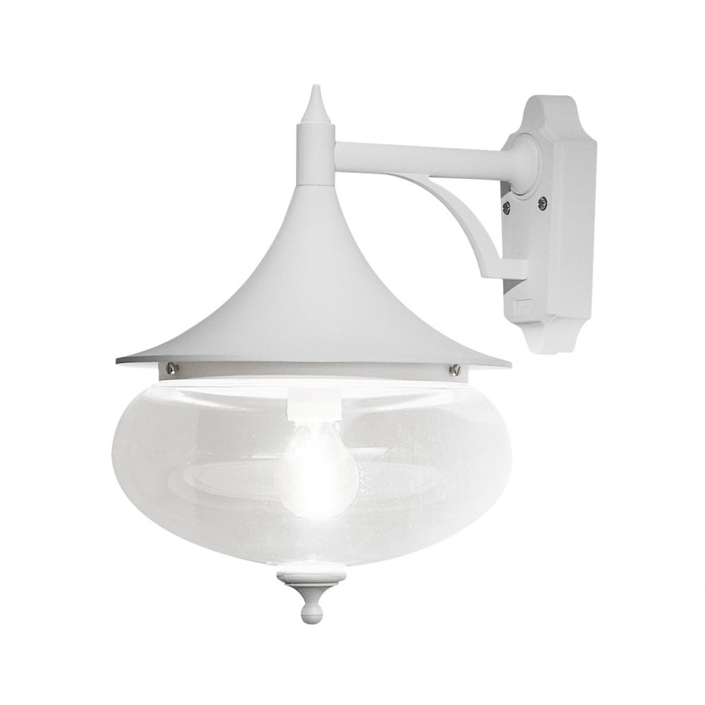 Libra Matte White Globe Downward Wall Lantern by Konstsmide