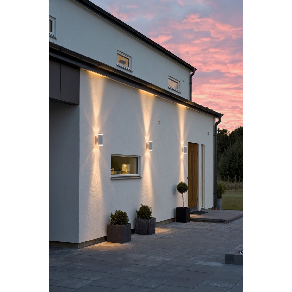 Modena Dual Cylinder Outdoor Wall Light in Matte White