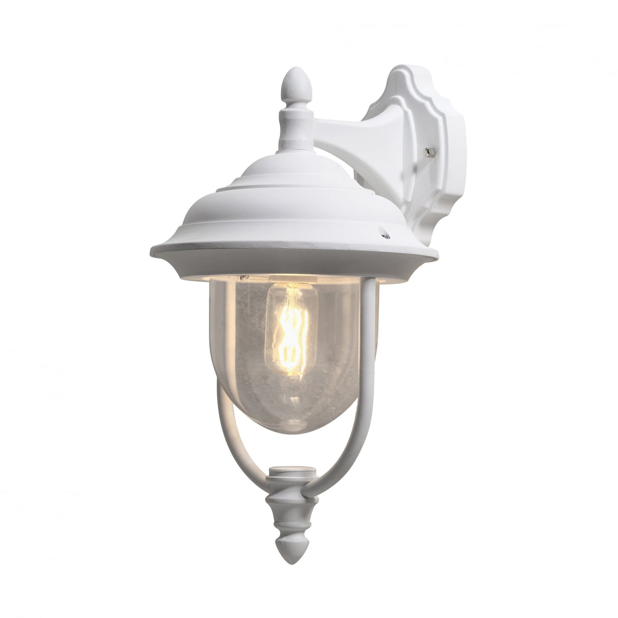 Elegant Matt White Wall Lantern - Parma Down Light by Konstsmide