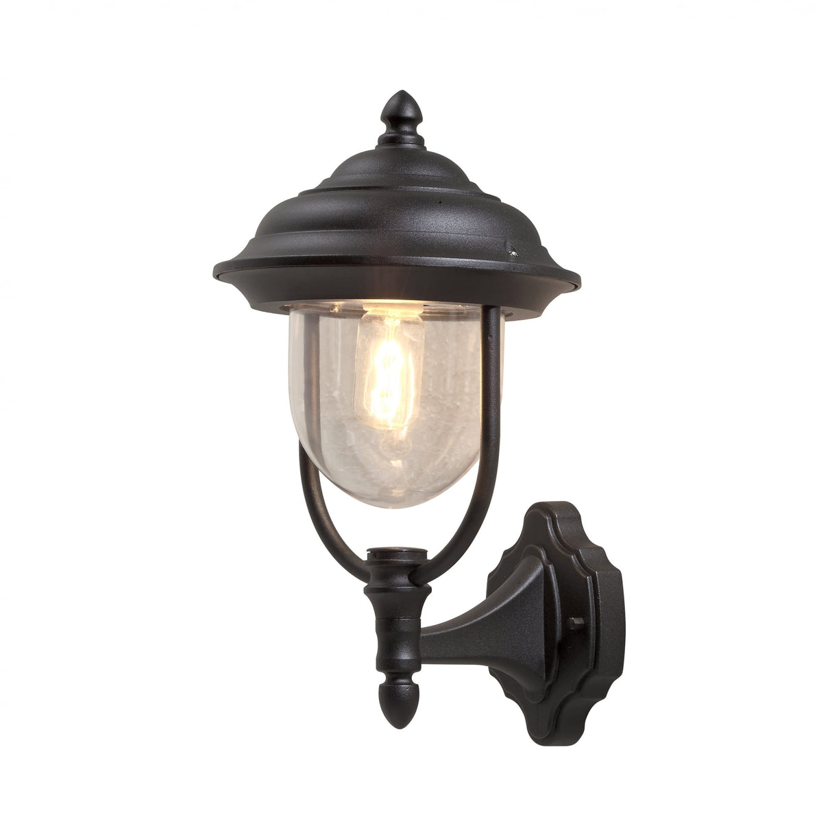 Elegant Matte Black Parma Upturned Wall Lantern by Konstsmide