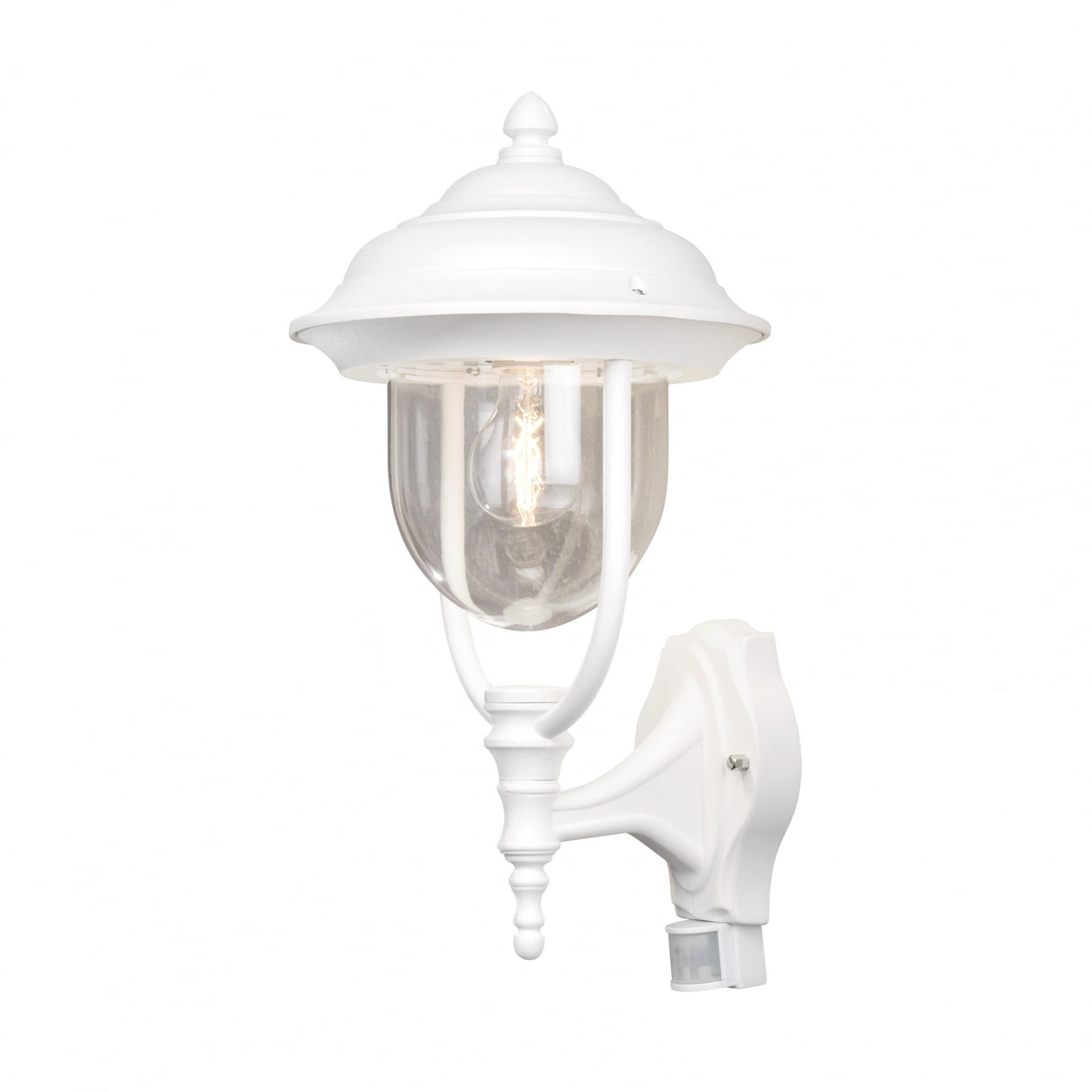 Parma White Motion Sensor Outdoor Wall Light Lantern