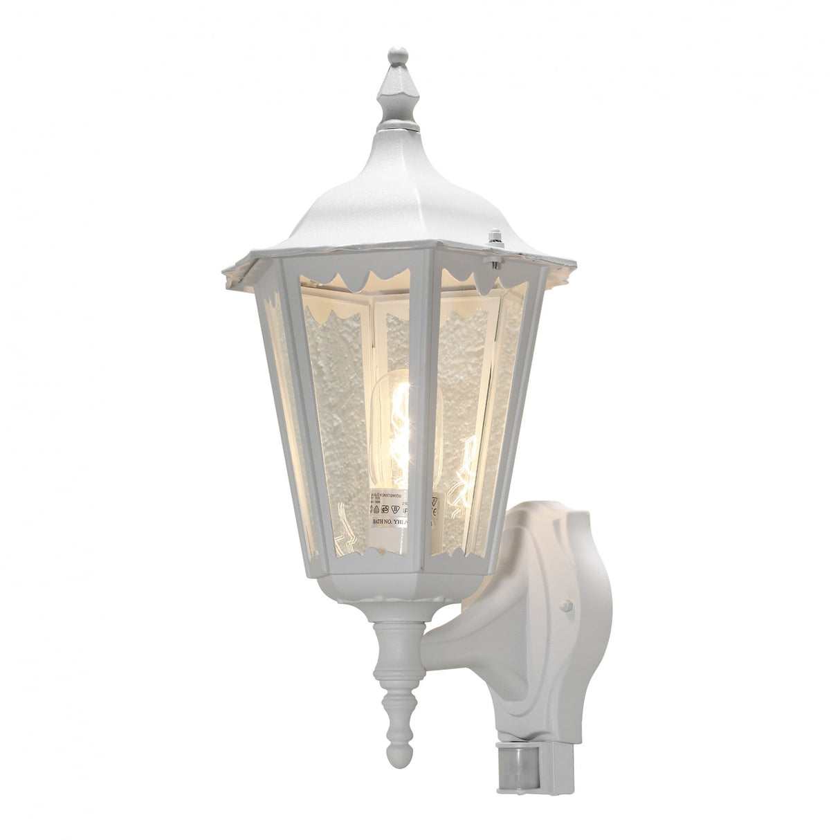 Elegant Firenze Outdoor Wall Lantern in Matte White with PIR Motion Sensor