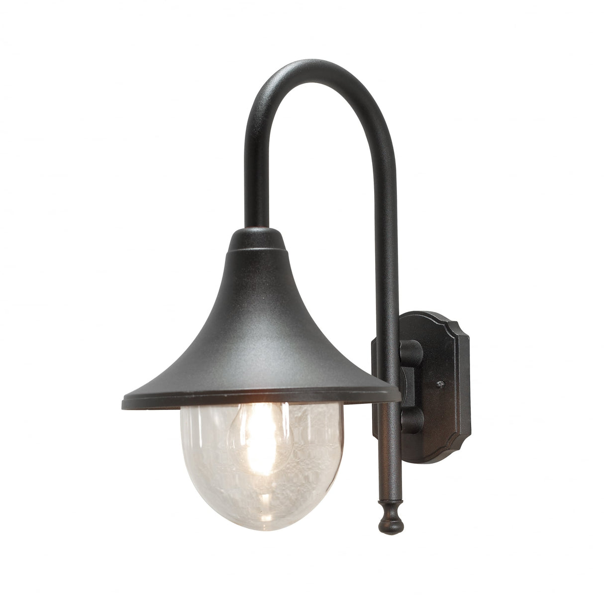 Bari Downward Outdoor Wall Light in Matte Black Finish