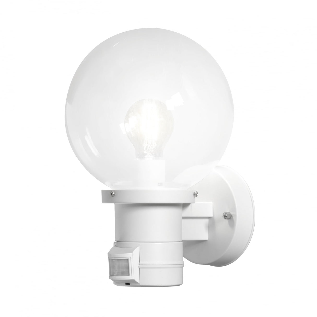 Konstsmide Nemi Matte White Outdoor Wall Light with Motion Sensor