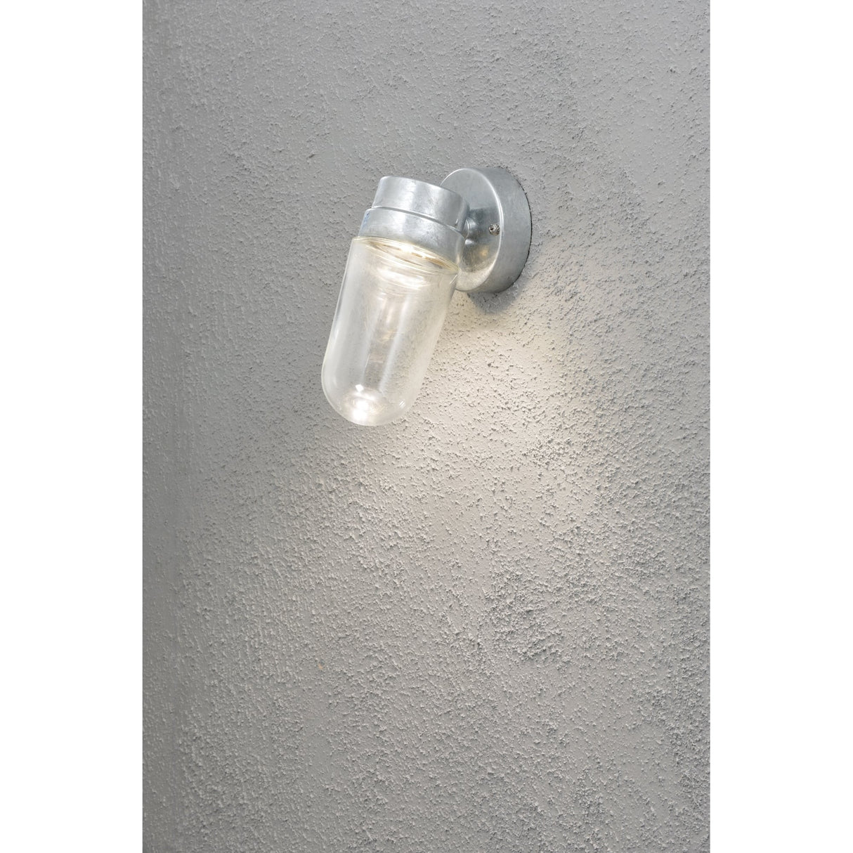 Vega 8W LED Galvanized Outdoor Wall Sconce with Clear Glass Lens