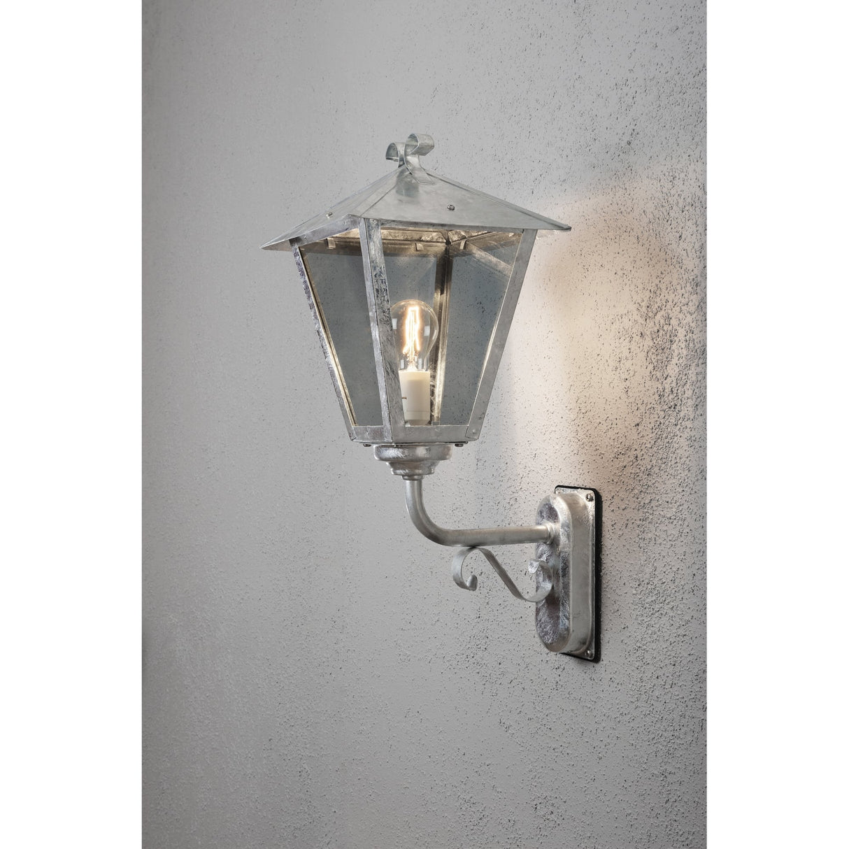 Galvanized Benu Up Light Wall Fixture by Konstsmide
