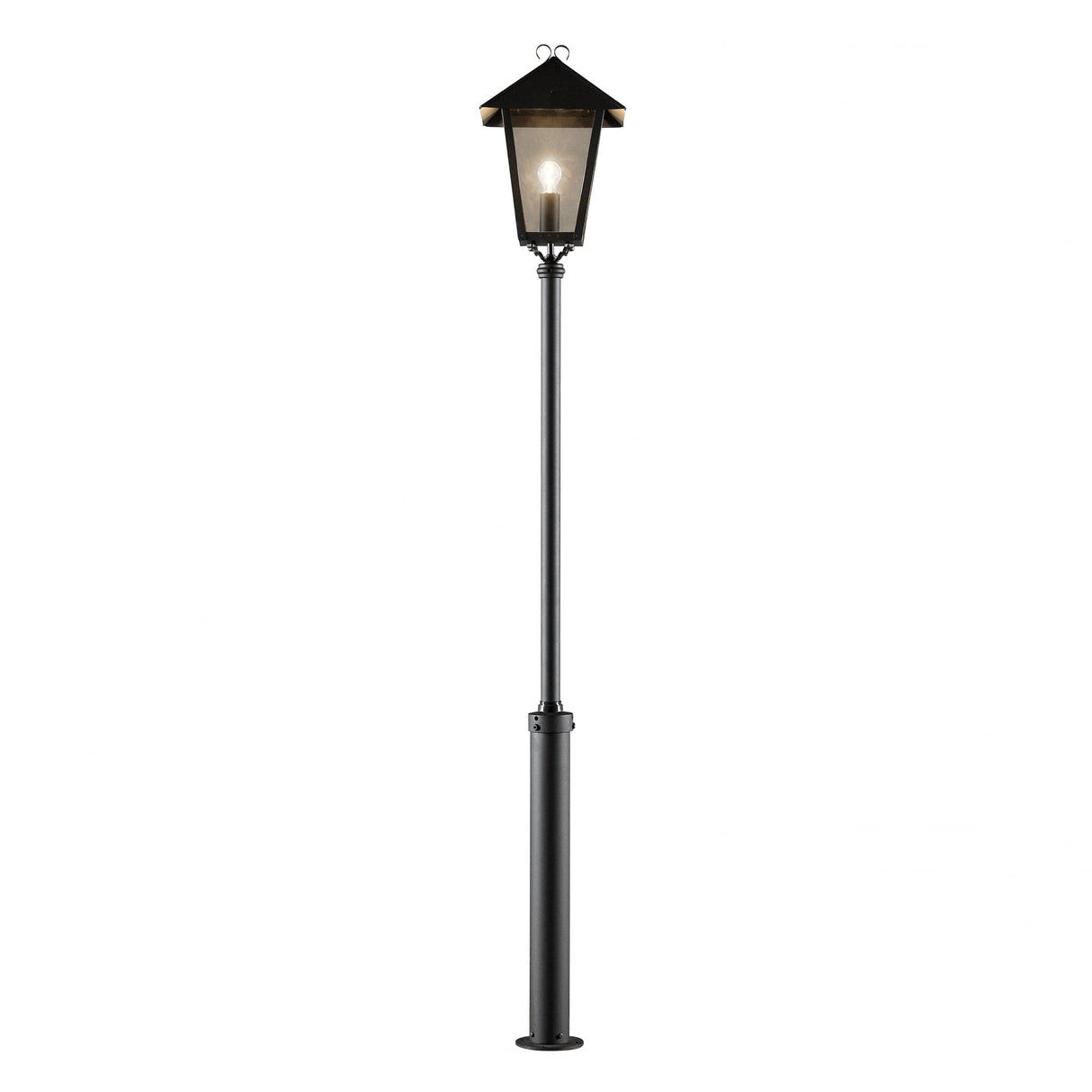 Elegant Benu Black Lantern with Taurus Pole by Konstsmide