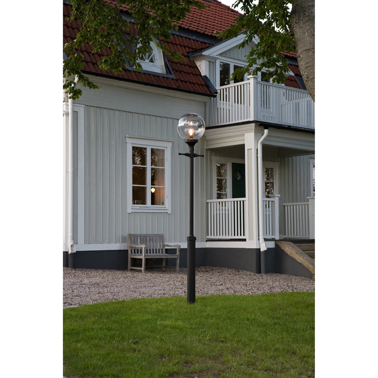 Orion Ornamental Driveway Lantern with Clear Globe Shade