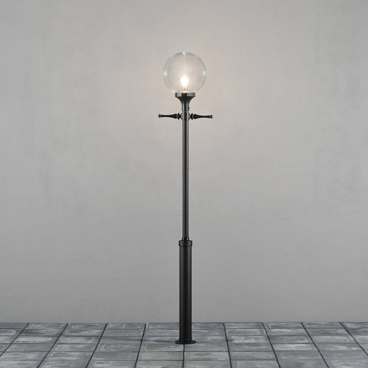 Orion Ornamental Driveway Lantern with Clear Globe Shade