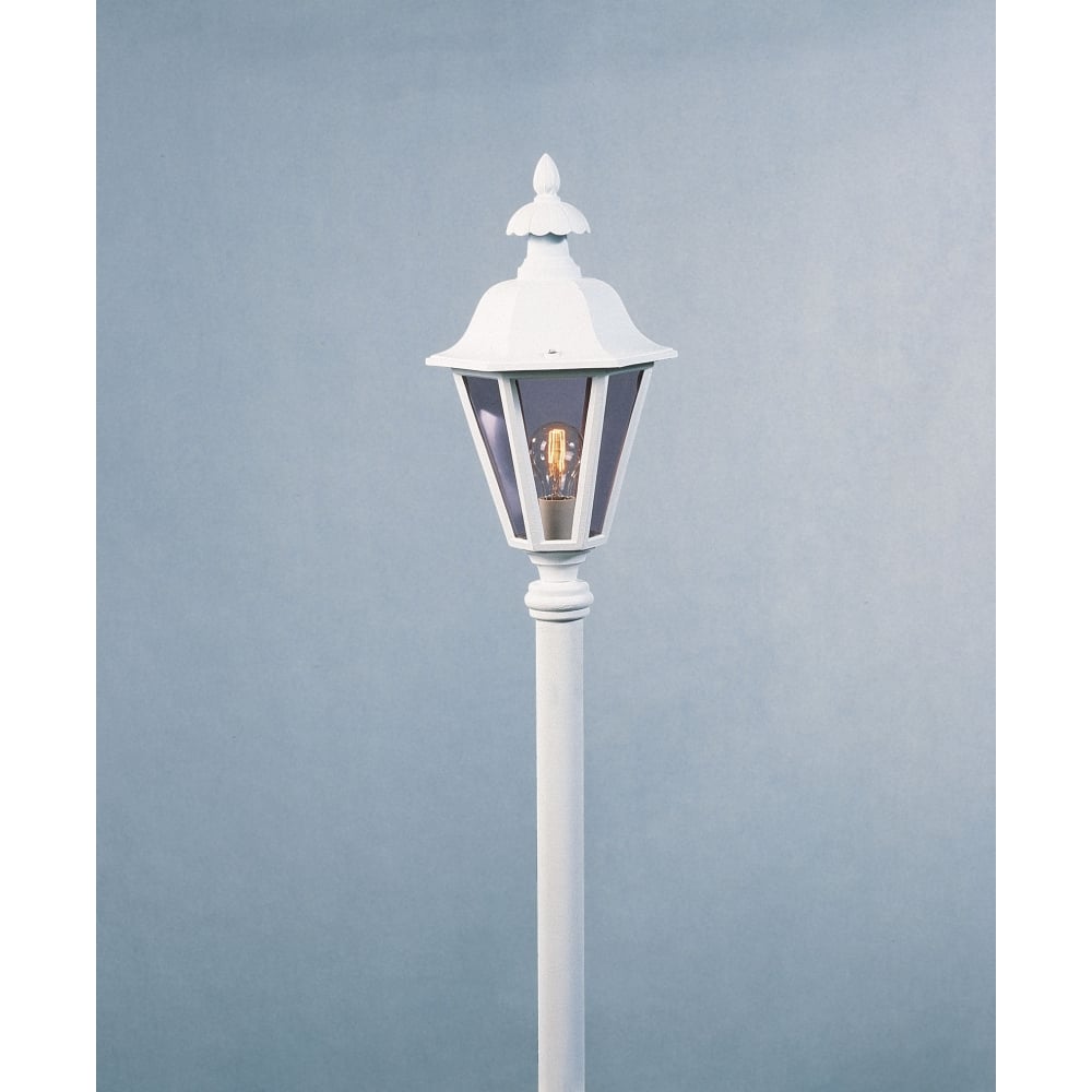Elegant Matt White Lantern-Style Post Light by Konstsmide